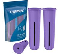 Wessper Filtre de rechange pour bouteille d'eau, Lot de 2, Convient pour la bouteille Dafi, Recharge Pour une bouteille d'eau de sport, Filtre pour la bouteille à filtre, violet