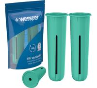 Wessper Filtre de rechange pour bouteille d'eau, Lot de 2, Convient pour la bouteille Dafi, Recharge Pour une bouteille d'eau de sport, Filtre pour la bouteille à filtre, turquoise