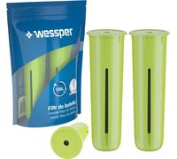 Wessper Filtre de rechange pour bouteille d'eau, Lot de 2, Convient pour la bouteille Dafi, Recharge Pour une bouteille d'eau de sport, Filtre pour la bouteille à filtre, vert
