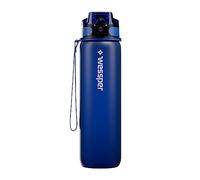 Wessper Gourde d'eau en Tritan 1l, Bouteille Motivante avec Temps Horaire, sans BPA, pour le vélo, l'école pour les Enfants, les Voyages Sportifs, Bleu