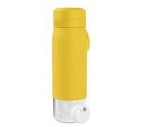 Wessper Gourde en verre borosilicate avec filtre Actitex Disc, 700 ml, jaune - sans BPA, étanche, compatible lave-vaisselle - idéale pour plein air, sport et trajets