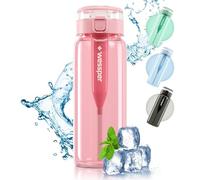 Wessper Gourde Filtrante 680ml Rose Bouteille d'eau en Tritan sans BPA avec Paille Filtrante | Bouteille Filtrante Avec Filtre Charbon Actif Réduit le Chlore & Autres Contaminants | Sport Water Bottle