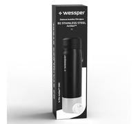 Wessper Gourde Filtrante Acier Inox 1 L - Bouteille Eau avec Filtre Actitex™ DISC, Sans BPA, Étanche, Réutilisable, pour Sport, Bureau, Voyage - Noir