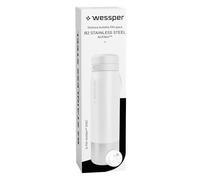 Wessper Gourde Filtrante Acier Inox 1000 ml - Bouteille Eau avec Filtre Actitex™ DISC, Sans BPA, Étanche, Réutilisable, pour Sport, Bureau, Voyage - Blanc