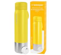Wessper Gourde Filtrante, Bouteille d'eau en Acier Inoxydable avec Filtre Actitex Disc, 1 l, Filtre a Eau à Charbon, Réduit le Chlore, BPA FREE -Jaune