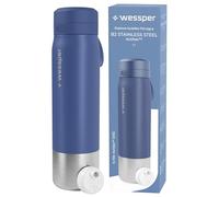 Wessper Gourde Filtrante, Bouteille d'eau en Acier Inoxydable avec Filtre Actitex Disc, 1 l, Filtre a Eau à Charbon, Réduit le Chlore, BPA FREE - Bleu