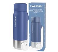 Wessper Gourde Filtrante, Bouteille d'eau en Acier Inoxydable avec Filtre Actitex Disc, 700 ml, Filtre a Eau à Charbon, Réduit le Chlore, BPA FREE -Bleu