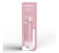 Wessper Gourde Filtrante en Tritan, 1 l, Bouteille d'eau avce Filtre Actitex Disc, Réduit le Chlore, Compteur de Remplacement du Filtre a eau, Bouteille sans BPA - Rose