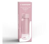 Wessper Gourde Filtrante en Tritan, 700 ml, Bouteille d'eau avce Filtre Actitex Disc, Réduit le Chlore, Compteur de Remplacement du Filtre a eau, Bouteille sans BPA - Rose