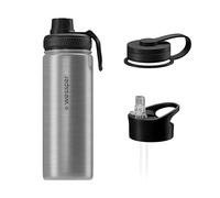 Wessper gourde isotherme 500ml, thermos inox avec trois bouchons - Argenté