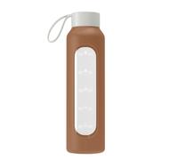 Wessper housse en silicone pour bouteille en verre 0,5 L type B1, borosilicate - antidérapante, sans BPA - Moka