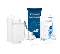 Wessper Kit d'Entretien pour Machines à Café - Compatible avec Siemens EQ Series, Bosch & Brita Intenza TZ70003 TZ80004 - Inclus 2 Filtres à Eau, 8 Pastilles Détartrantes, 10 Nettoyantes & 5 Brosses