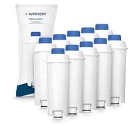 Wessper Lot de 8 Filtres à eau pour Machines à Café Delonghi DLSC002, SER3017 & 5513292811 - Compatible avec Machines à Café ECAM, ESAM, ETAM | Filtre à eau Cartouche à Charbon Actif