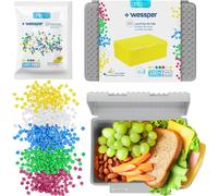 Wessper Lunchbox Enfants, Boîte à Déjeuner Créative Pour Enfants Avec Briques | Gris Boîte à Pain Personnalisée 165X118X65Mm, Sans Bpa | Boîte à Pain Pour Enfants Idéale Pour L'école, La Crèche Ou Les