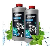 Wessper Nettoyeur de tête de rasage pour cartouche compatible avec Braun Clean CCR & Renew Synchro Activator et Pulsonic Series 3/5/7/8/9, 2 x 1L