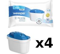 Wessper Pack 4 Sport Filtres à eau | Cartouches de rechange pour Dafi Unimax Aquaphor A5 BRITA Maxtra+ PHILIPS AWP212/10 Cartouches filtrantes d'eau