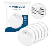 Wessper Pack de 5 filtres à eau ActitexTM DISC ronds à charbon actif pour bouteille d'eau 1L, Bouchon de filtre pour bouteille d'eau à charbon actif 1L, Jusqu'à 250L d'eau ou 1 mois