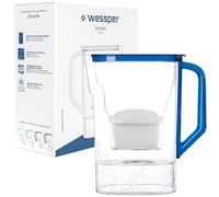 Wessper Pichet filtre à eau 2.7L pour porte de réfrigérateur, avec filtre à charbon actif, Compatible avec la cartouche filtrante Brita Maxtra - Bleu