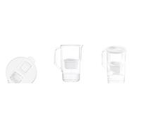 Wessper Pichet filtre à eau 2,8 l avec compteur LED Compatible avec Brita Maxtra | Set de 3 Pichet filtre à eau + Cartouche filtre à eau - Blanc