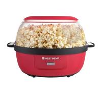 West Bend Stir Crazy Hot Oil Popper Machine à pop-corn avec grand couvercle et tige d'agitation, 6 pintes, rouge