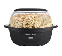 West Bend Stir Crazy Machine à popcorn à l'huile chaude avec grand couvercle de bol de service et tige d'agitation, 6 litres, noir