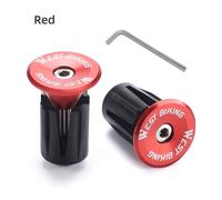 West Biking-Bouchons D'extrémité De Guidon En Alliage D'aluminium Pour Vélo De Route Et Vtt,Couvercle Multicolore,Accessoire Pour Bmx - Type Red