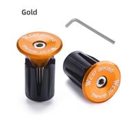 West Biking-Bouchons D'extrémité De Guidon En Alliage D'aluminium Pour Vélo De Route Et Vtt,Couvercle Multicolore,Accessoire Pour Bmx - Type Gold