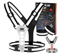 West Biking LED Gilet Velo Clignotant Lampe Running, Gilet Reflechissant Velo Bande Reflechissante, Lampe De Course Élastique Et Réglable Brassard Securite Homme Femme pour Scooter pour Chiens