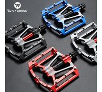 WEST BIKING - pédales de vélo de qualité professionnelle, légères, en aluminium CNC, 3 roulements en acier au molybdène, pièces de vélo élargies, 280g Light green