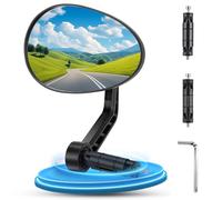 West Biking Rétroviseur de vélo, HD de qualité automobile, rétroviseur de guidon réglable à 360° pour vélos électriques, VTT et vélos pliants, pour un diamètre intérieur de guidon de 15 à 20 mm
