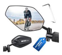 West Biking Rétroviseur de vélo - Rétroviseur stable avec champ de vision clair, miroir de vélo réglable à 360 ° pour guidon de diamètre intérieur 16 à 21 mm, rétroviseur de vélo pour vélo électrique