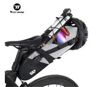 WEST BIKING - sac de selle de vélo pliable sous le siège, 10l, 100% étanche, pour outils, sacoche arrière pour vtt, cyclisme sur route about 10L