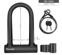 West Biking-Serrure Antivol Pour Vélo De Route Et Vtt,Câble U Avec 2 Prédire,Accessoires De Sécurité Pour Moto Et Scooter - Type 059 Enhanced Set #B