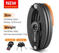 West Biking-Serrure De Sécurité Pliable Et Antivol Pour Vélo De Route,Vtt,Scooter,E-Bike,Moto,Portable - Type 3 Keys Lock 087