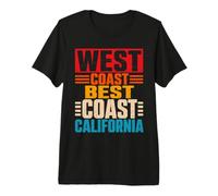 West Coast Best Coast California Retro T-Shirt Haut de Gamme