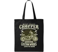 West Coast Chopper Live to Ride Sac fourre-tout en coton écologique naturel Noir, Noir , Taille unique
