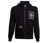 West Coast Choppers Men Zip Hoodie High Speed, Taille:3XL, Couleur:Black