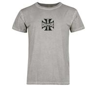 T-Shirt West Coast Choppers OG LBC Cross Gris vintage lavéS Gris vintage lavé