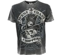 West Coast Choppers T-Shirt Cash Only Tee, Größe:3XL, Farbe:black/grey