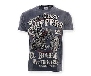 West Coast Choppers WCC T-Shirt El Diablo Blue-S