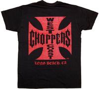West Coast Choppers WCC T-Shirt Iron Cross Red Logo Schwarz-XXXL