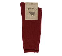 WEST COAST KNITWEAR Chaussettes fines en cachemire et laine mérinos super douces et chaudes pour femme, Rouge, taille unique