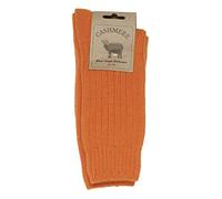 WEST COAST KNITWEAR Chaussettes fines en cachemire et laine mérinos super douces et chaudes pour femme, Orange, Taille unique