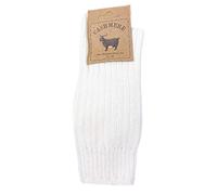 WEST COAST KNITWEAR Womens Fine Cashmere and Merino Wool Super Soft and Warm Winter Fluffy Mid-Calf Socks (White)