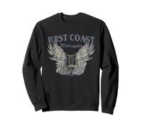 West Coast Motorcycles My Wheels My Rules Winged Bike Sweatshirt