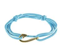 West Coast Paracord Bracelet réglable pour femme en corde de nylon (ancre dorée, turquoise fluo)