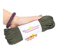 West Coast Paracord Corde de survie de type III à 7 brins Résistance à la rupture 250 kg Fabriquée aux États-Unis (7,6 m, torsadée)