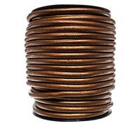 West Coast Paracord Cordon en cuir rond (bronze métallisé, 6 mm - 9,1 m)