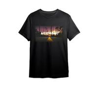 West Coast Street Series Printed T-Shirt Couple's Half Sleeve Tops Black S