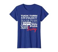 West Coast Swing Dance WCS Dancing Terms Dancer Ballroom T-Shirt, Femme, Bleu Royal, XS